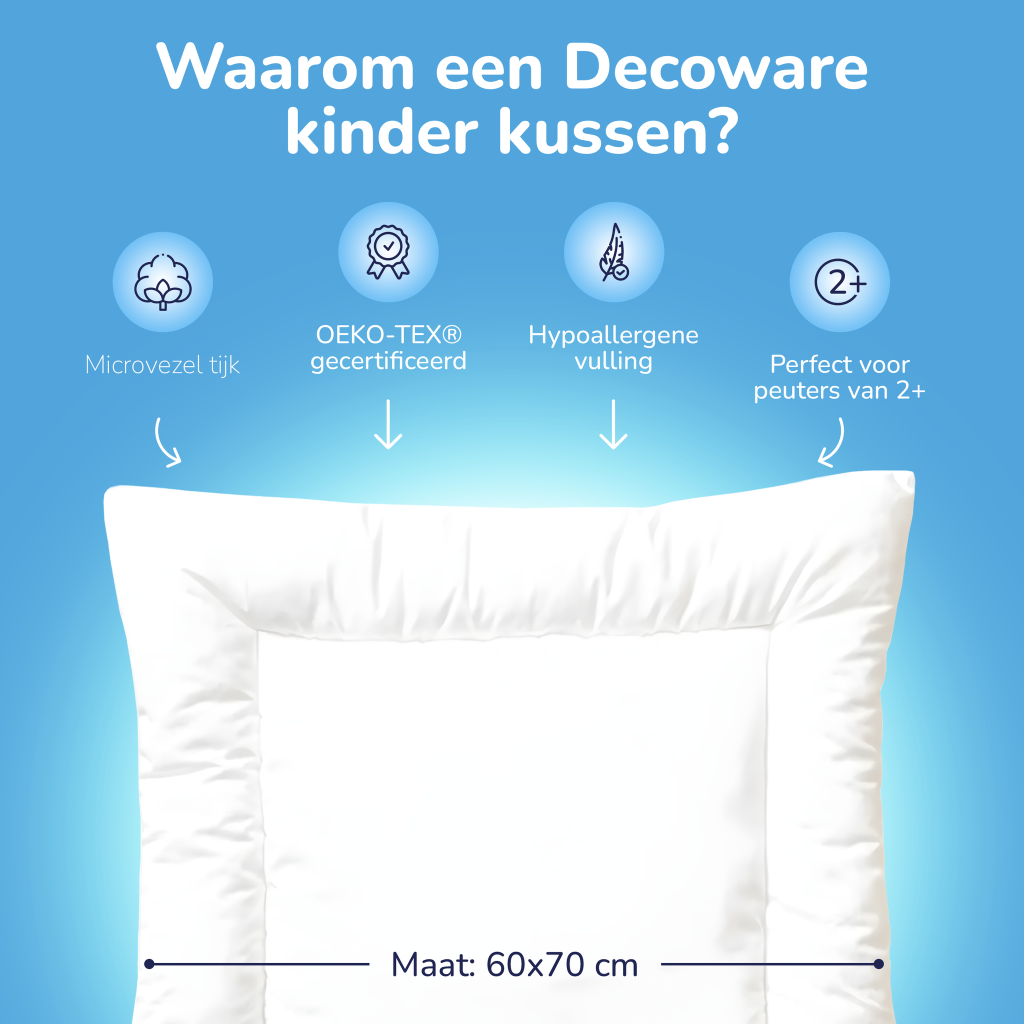 Decoware kinder kussen - 300 grams - 60x70 cm