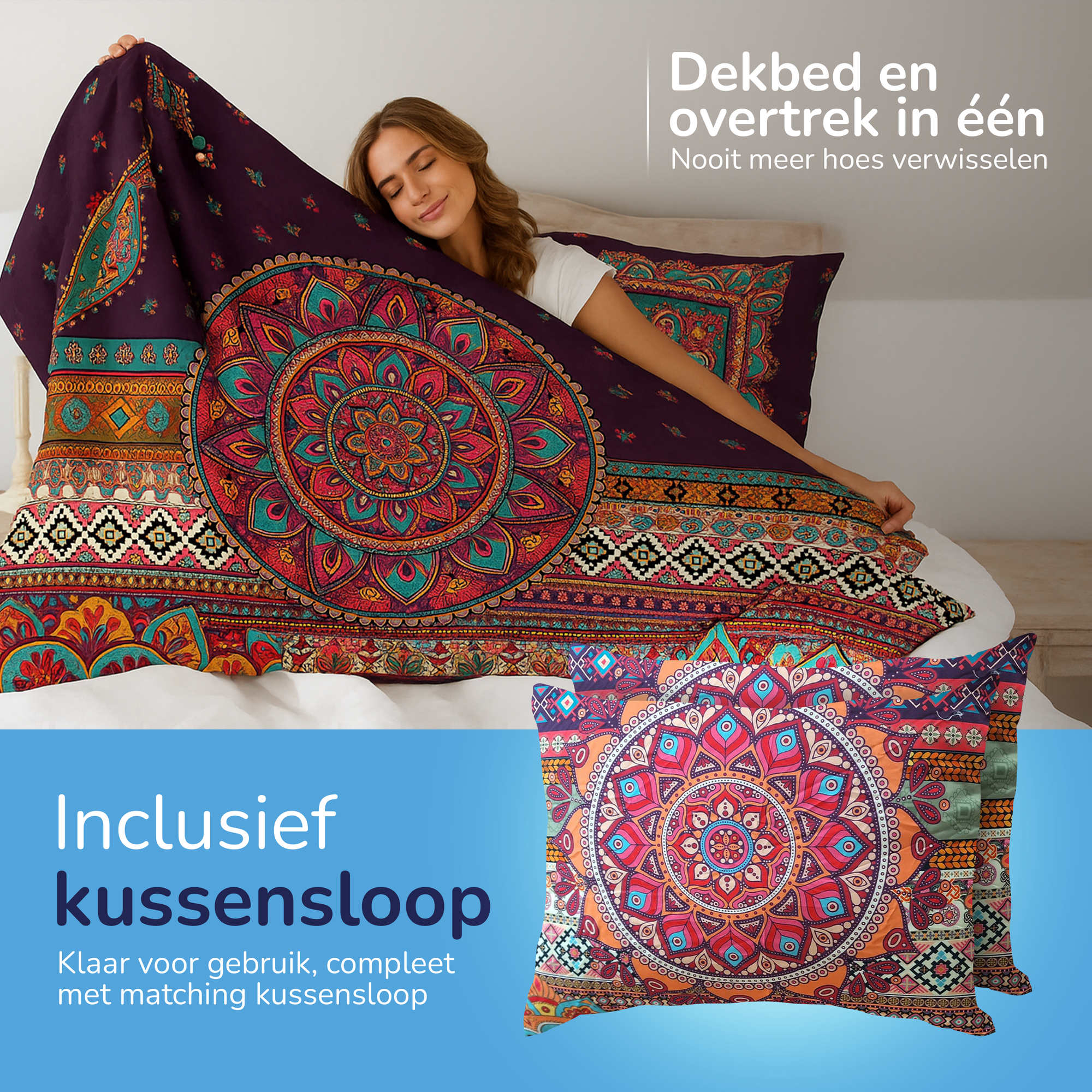 Decoware dekbed zonder overtrek inclusief kussensloop - Bohemian Harmony - microvezel