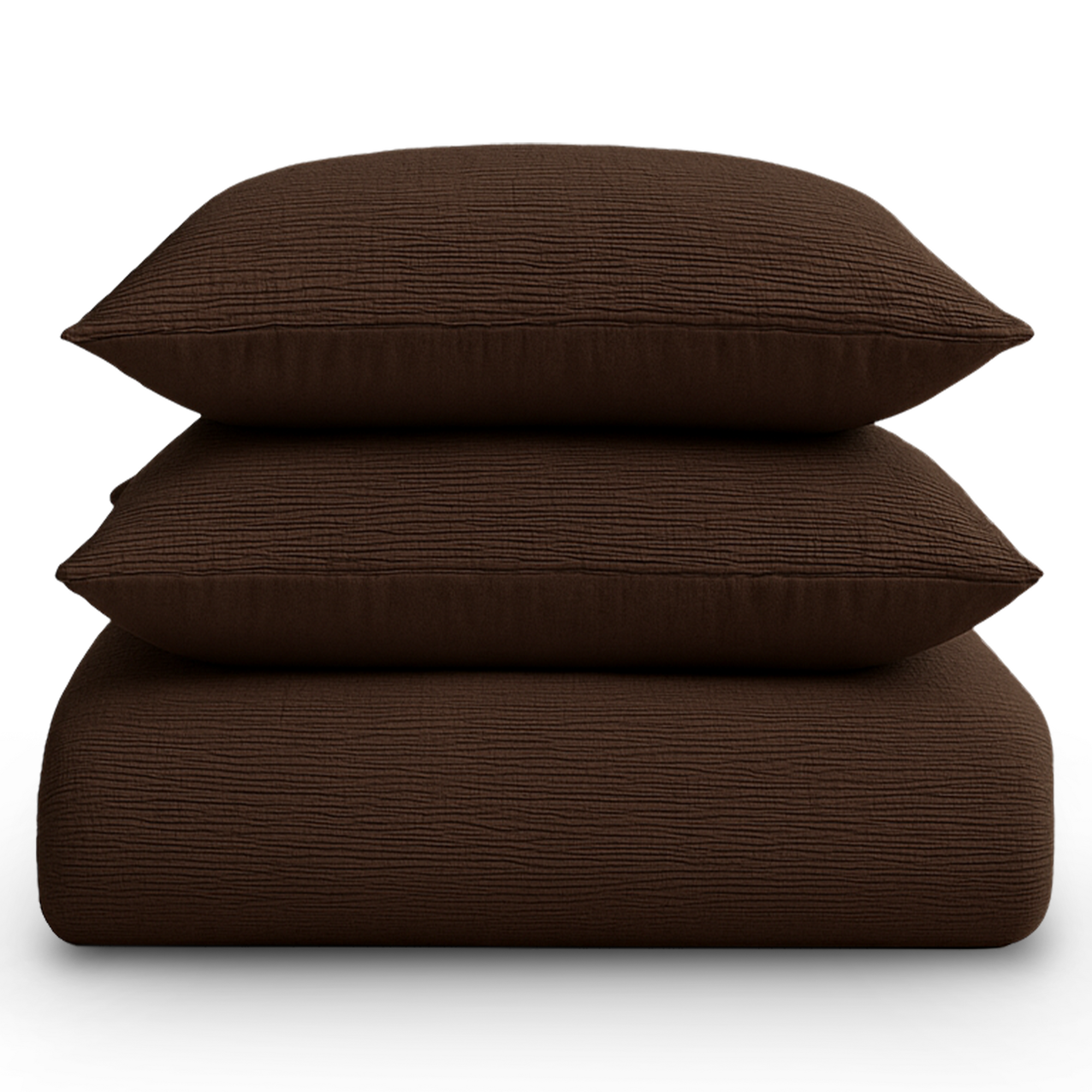 Decoware Easy dekbed zonder overtrek inclusief kussensloop - Mousseline - Chocolade bruin