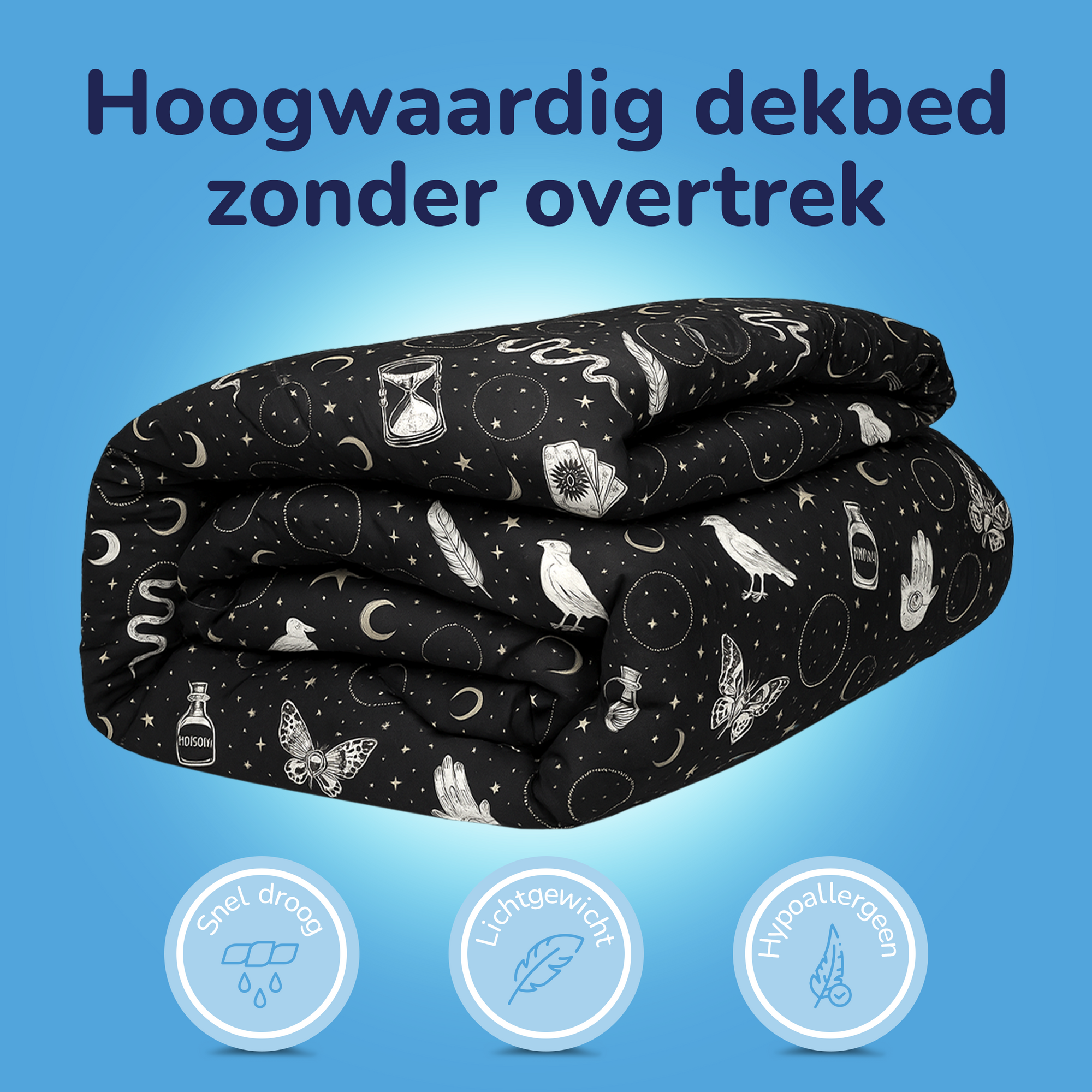 Decoware dekbed zonder overtrek inclusief kussensloop Gothic Magic - microvezel