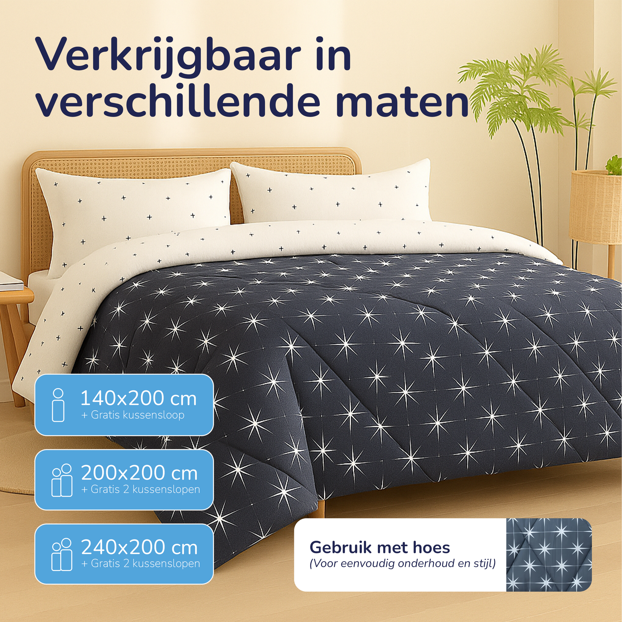 Decoware dekbed zonder overtrek inclusief kussensloop Northern Stars - microvezel