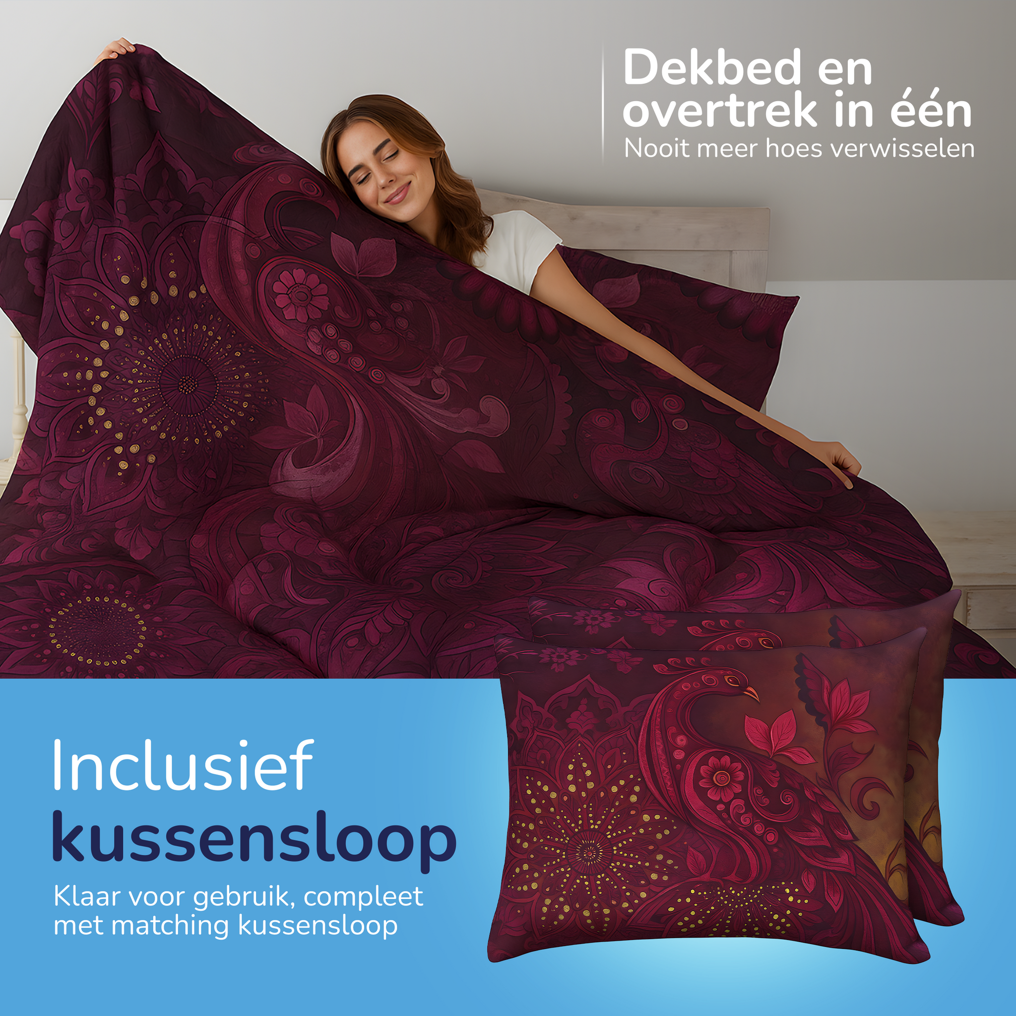 Decoware dekbed zonder overtrek inclusief kussensloop - Ornamental Elegance - microvezel