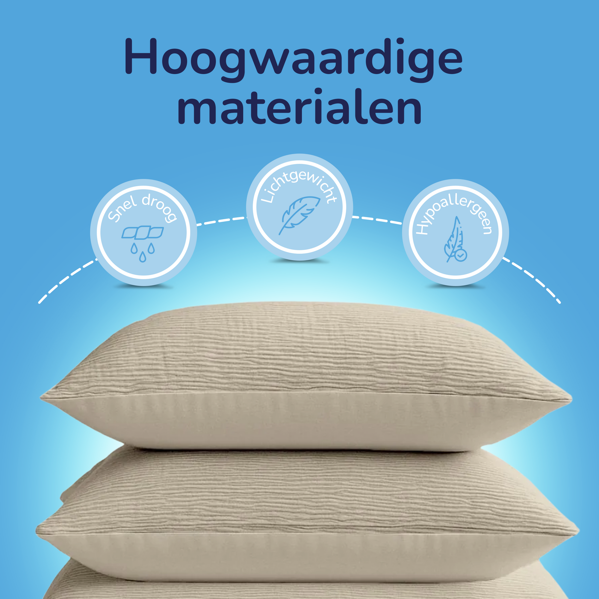 Decoware Easy dekbed zonder overtrek inclusief kussensloop - Mousseline - zand