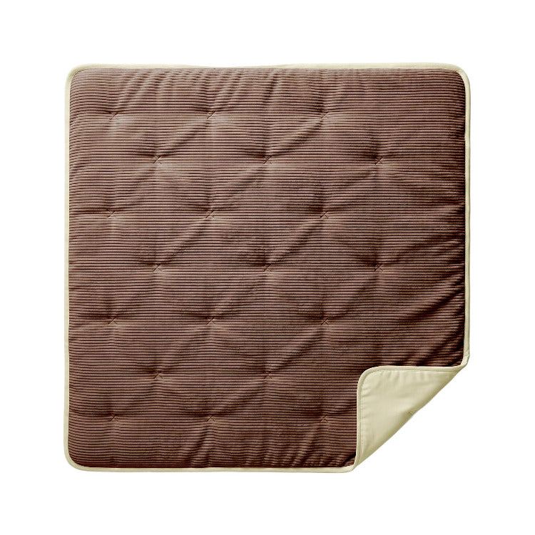 Decoware dekbed zonder overtrek incl. kussensloop - Corduroy - Bruin - deken omgeslagen