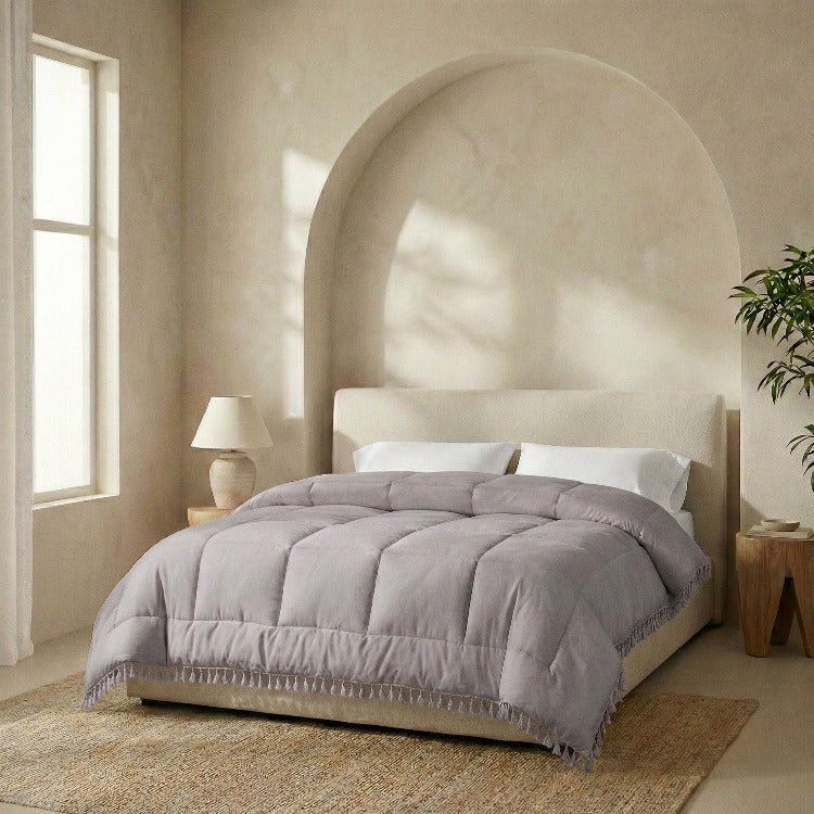 Decoware dekbed zonder overtrek incl. kussensloop - Lace trim - Lila - vooraanzicht