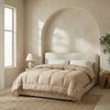Decoware dekbed zonder overtrek incl. kussensloop - Lace trim - Taupe - zijaanzicht