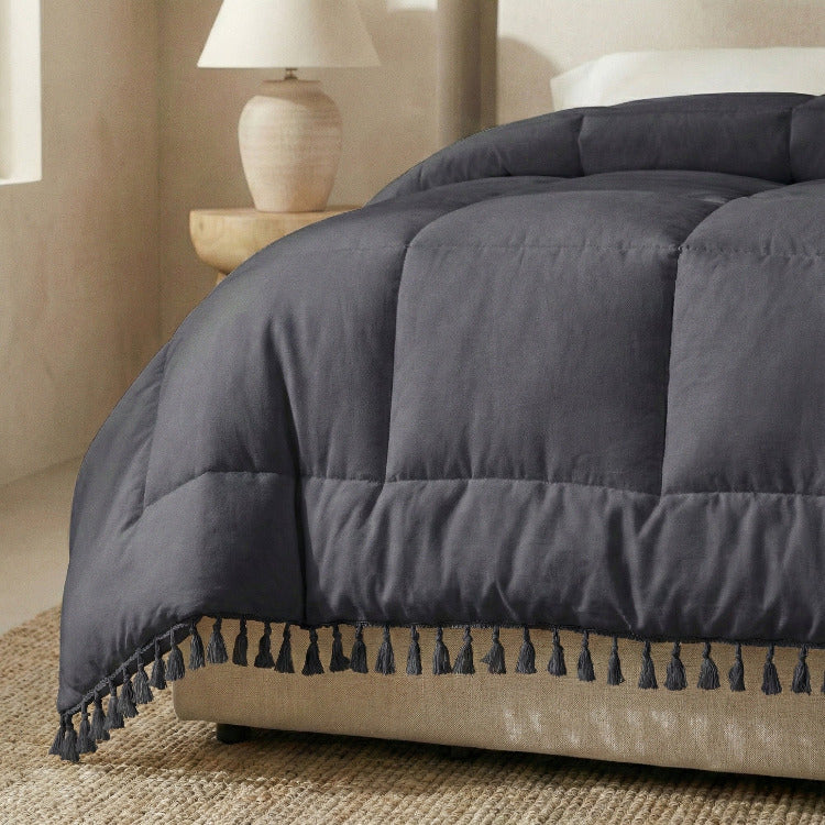 Decoware dekbed zonder overtrek incl. kussensloop - Lace trim - Zwart - stof