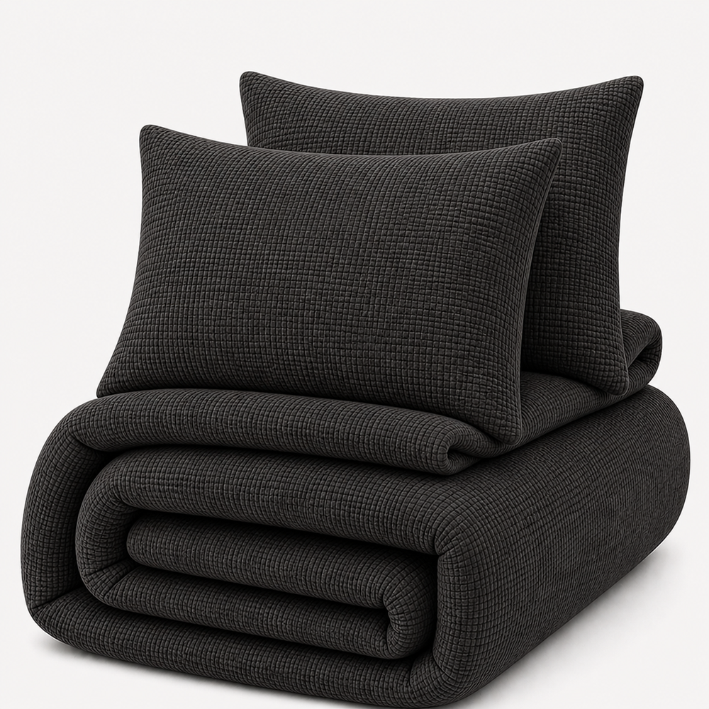 Decoware dekbed zonder overtrek incl. kussensloop - Mousseline - Antraciet