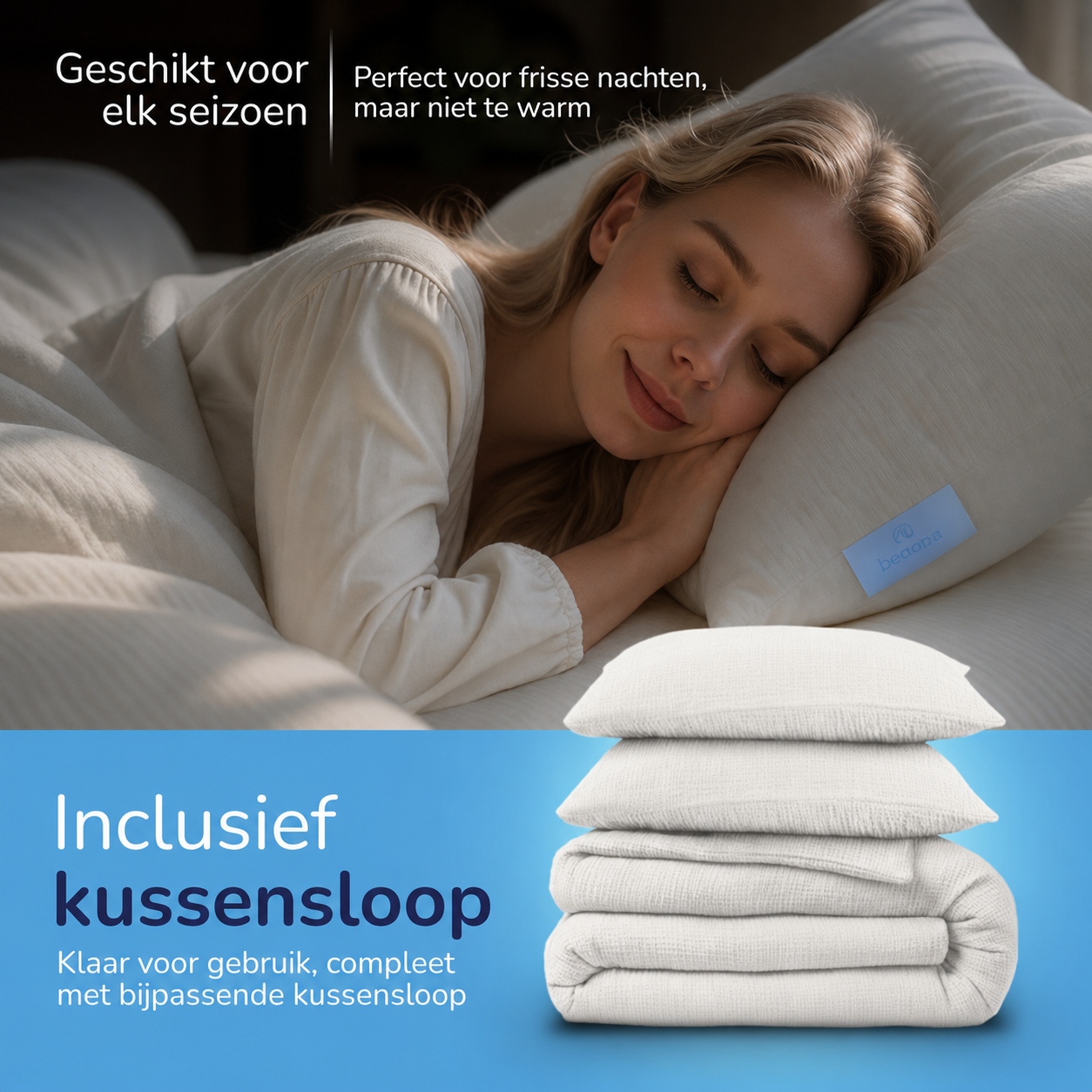 Decoware dekbed zonder overtrek incl. kussensloop - Mousseline - off white - inclusief kussensloop