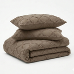 Decoware dekbed zonder overtrek incl. kussensloop - Tufted Curve - taupe