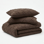 Decoware dekbed zonder overtrek incl. kussensloop - Tufted Curve - Bruin