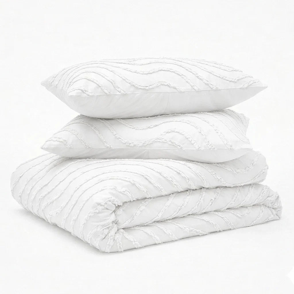 Decoware dekbed zonder overtrek incl. kussensloop - Tufted Waves - off white