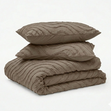 Decoware dekbed zonder overtrek incl. kussensloop - Tufted Waves - taupe
