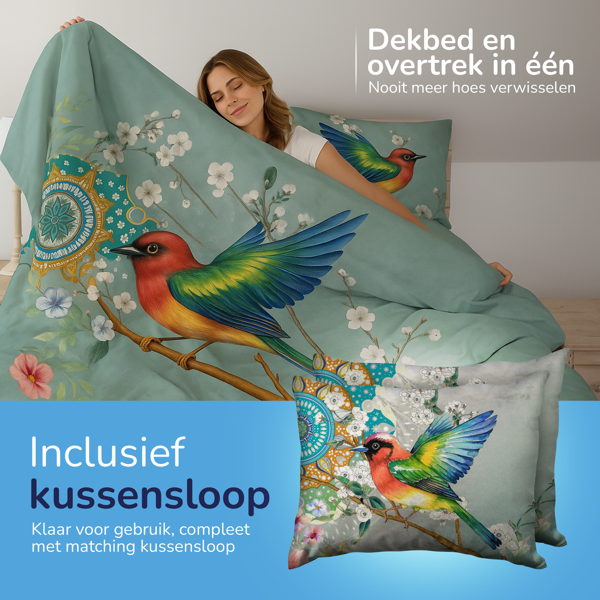 Decoware dekbed zonder overtrek inclusief kussensloop - Whispering Breeze - microvezel
