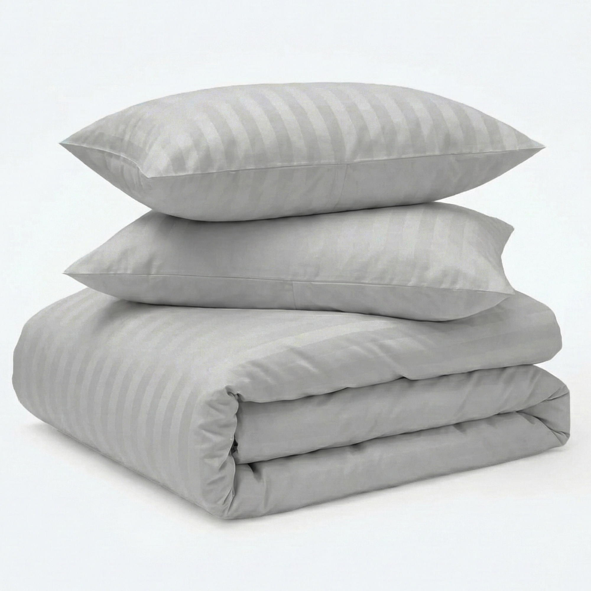 Decoware dekbedovertrek Hotelstreep - Grijs - Katoensatijn