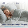 Decoware dekbedovertrek Hotelstreep - grijs - katoensatijn