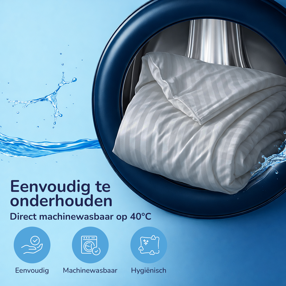 Decoware ledikant dekbedovertrek Hotelstreep - Grijs - Katoensatijn - 100x135 + 40x60 cm