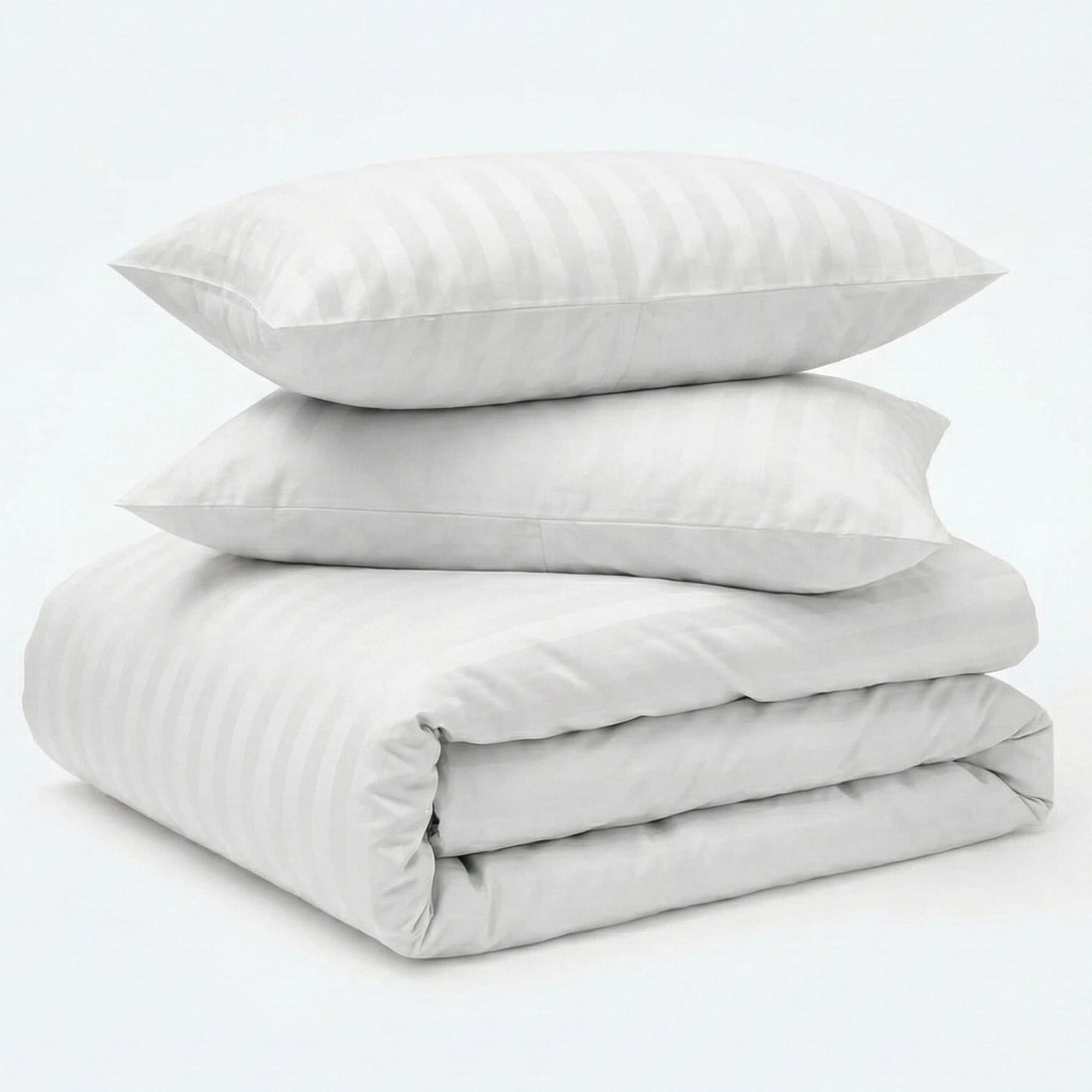 Decoware dekbedovertrek Hotelstreep - Wit - Katoensatijn