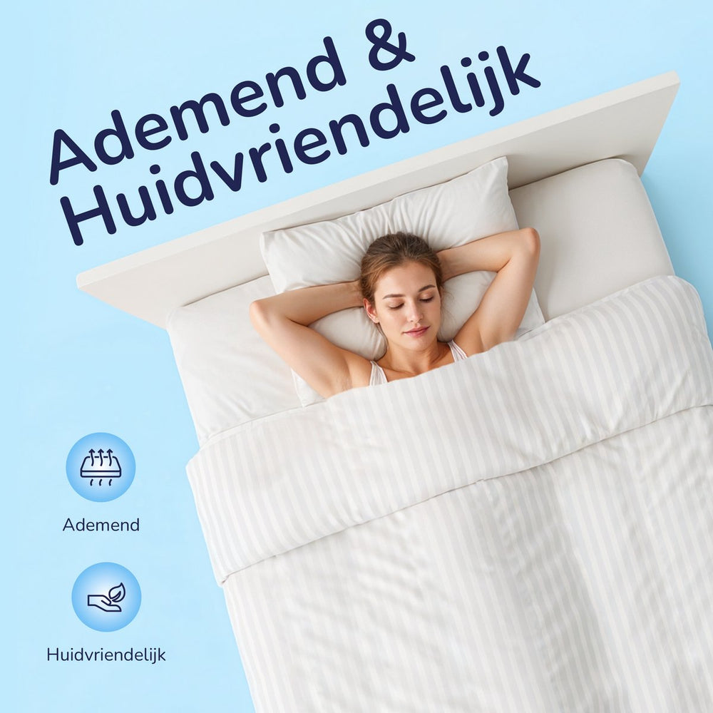 Decoware dekbedovertrek Hotelstreep wit - microvezel