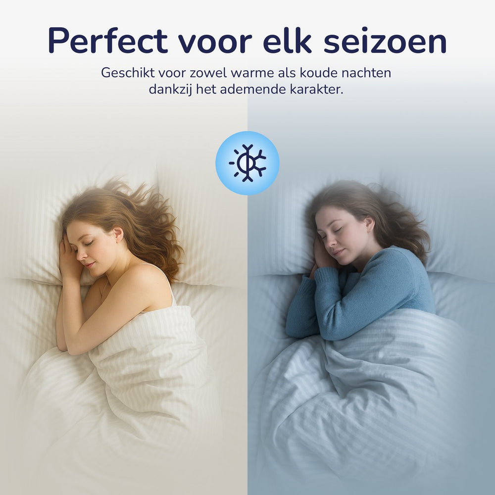 Decoware dekbedovertrek Hotelstreep wit - microvezel