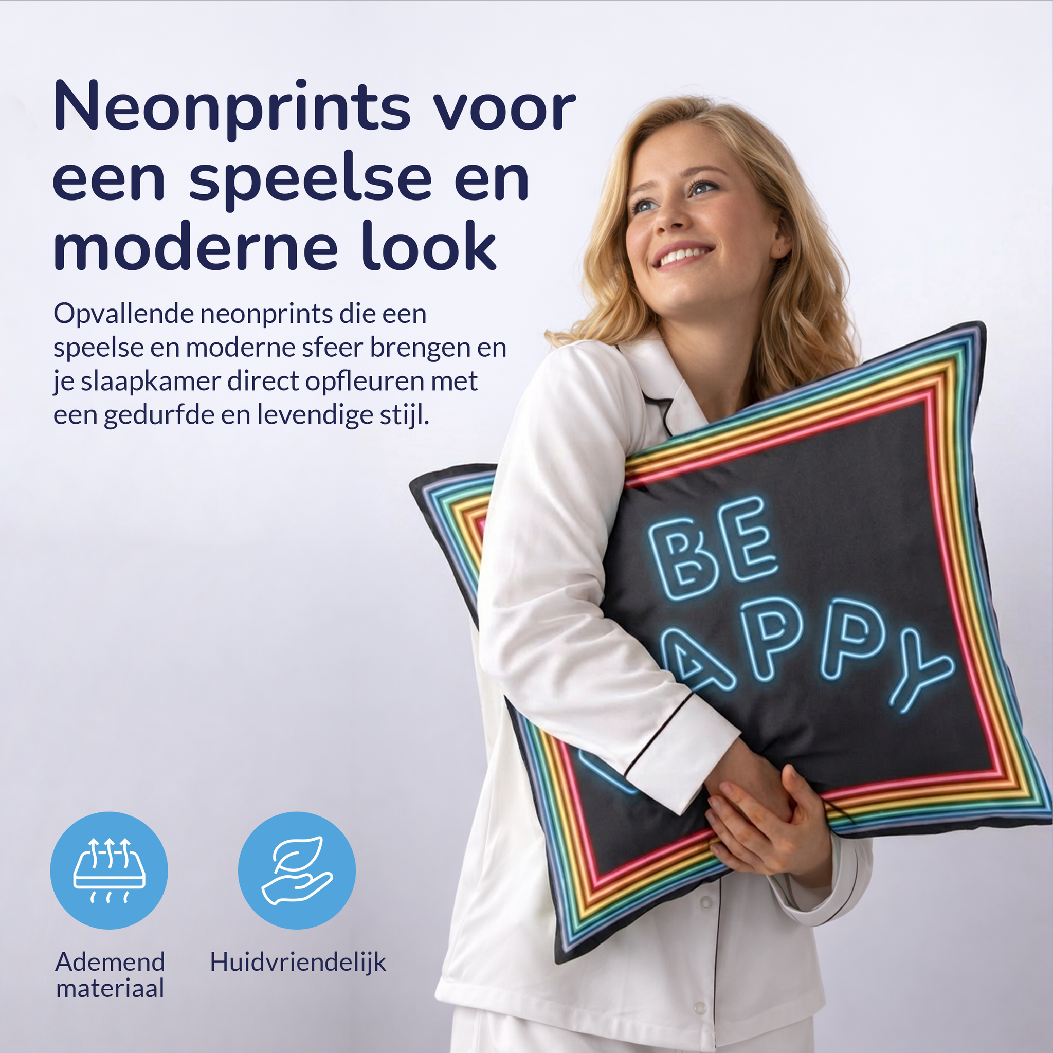 Decoware dekbedovertrek Neon Be Happy - microvezel