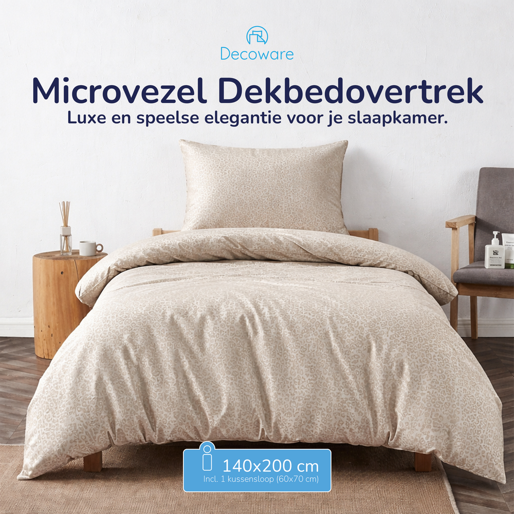 Decoware dekbedovertrek Panter beige - microvezel