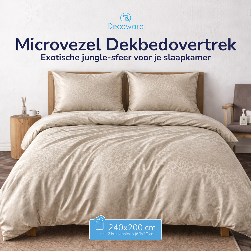 Decoware dekbedovertrek Panter beige - microvezel