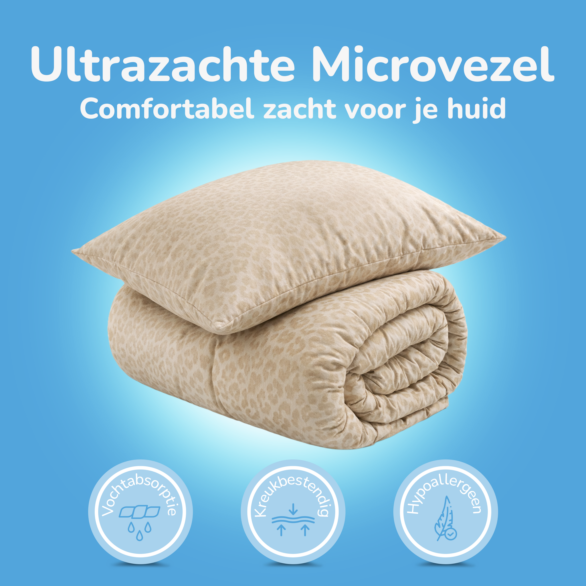 Decoware dekbedovertrek Panter beige - microvezel