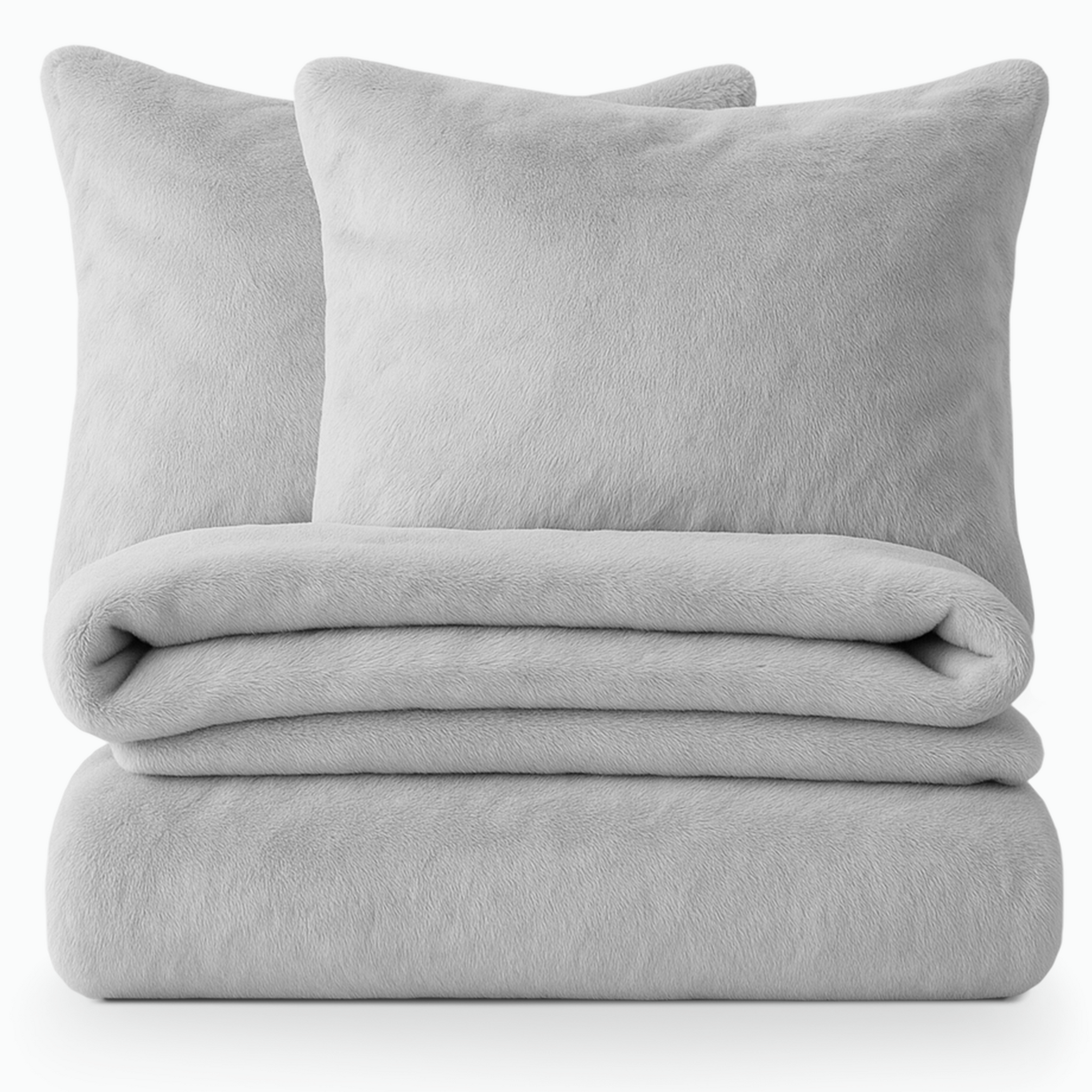 Teddy fleece dekbedovertrek - grijs - 2 kanten teddy