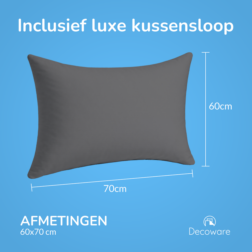 Decoware dekbedovertrek uni - antraciet - katoen