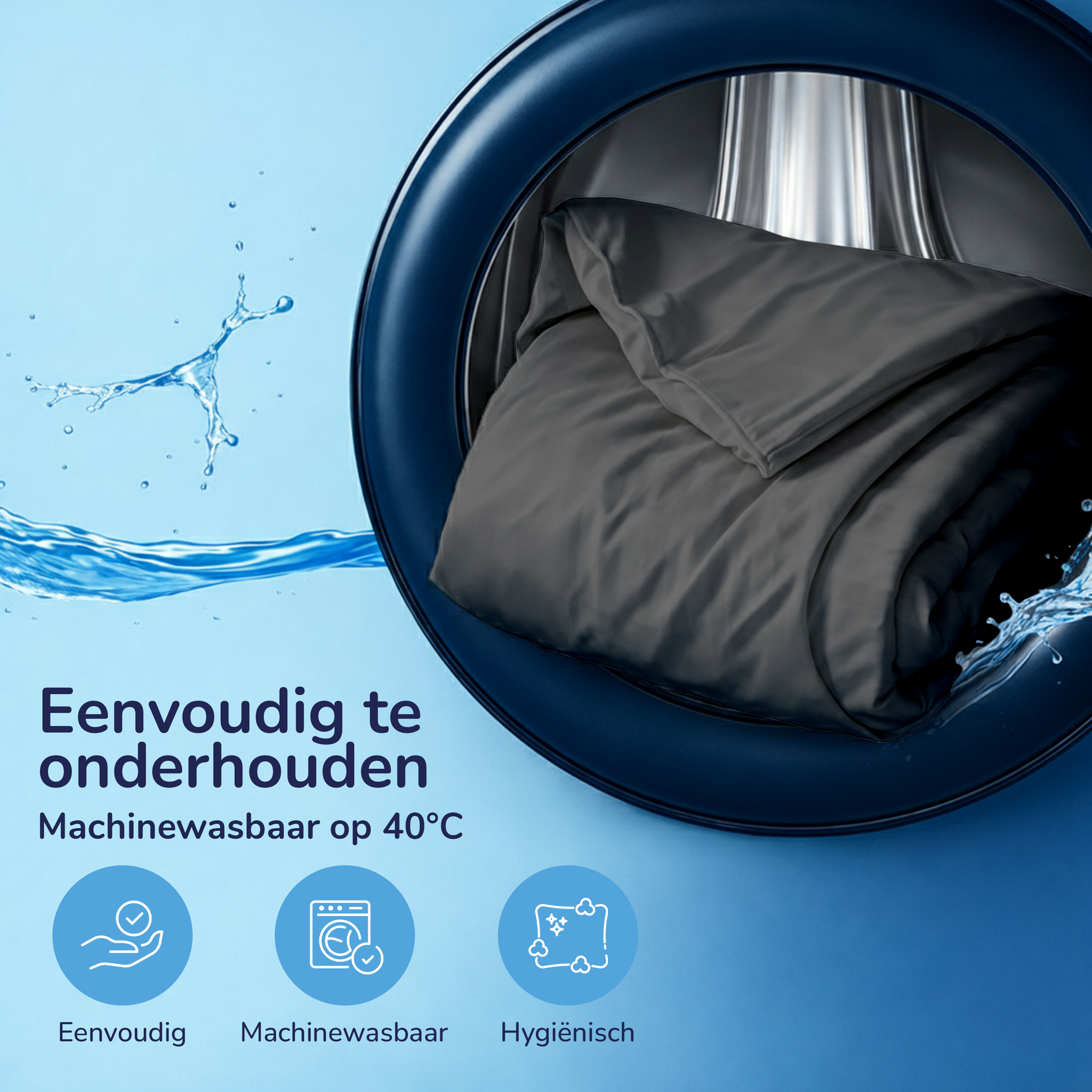 Decoware dekbedovertrek Uni - Antraciet - Katoen