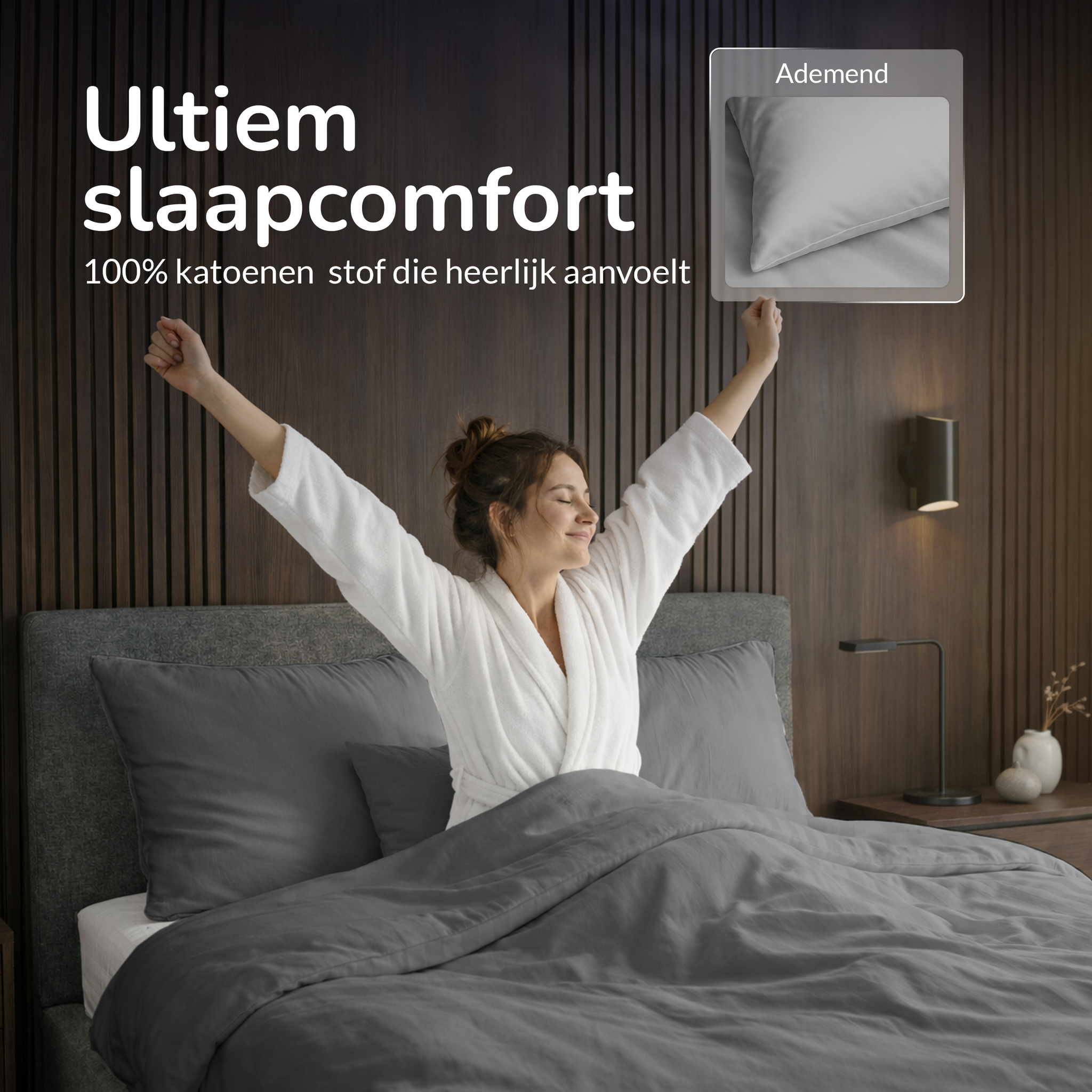 Decoware dekbedovertrek Uni - Antraciet - Katoen