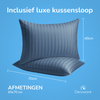 Decoware dekbedovertrek Hotelstreep - blauw - katoensatijn