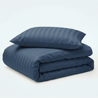 Decoware peuter dekbedovertrek Hotelstreep - blauw - katoensatijn