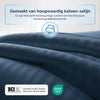 Decoware dekbedovertrek Hotelstreep - blauw - katoensatijn