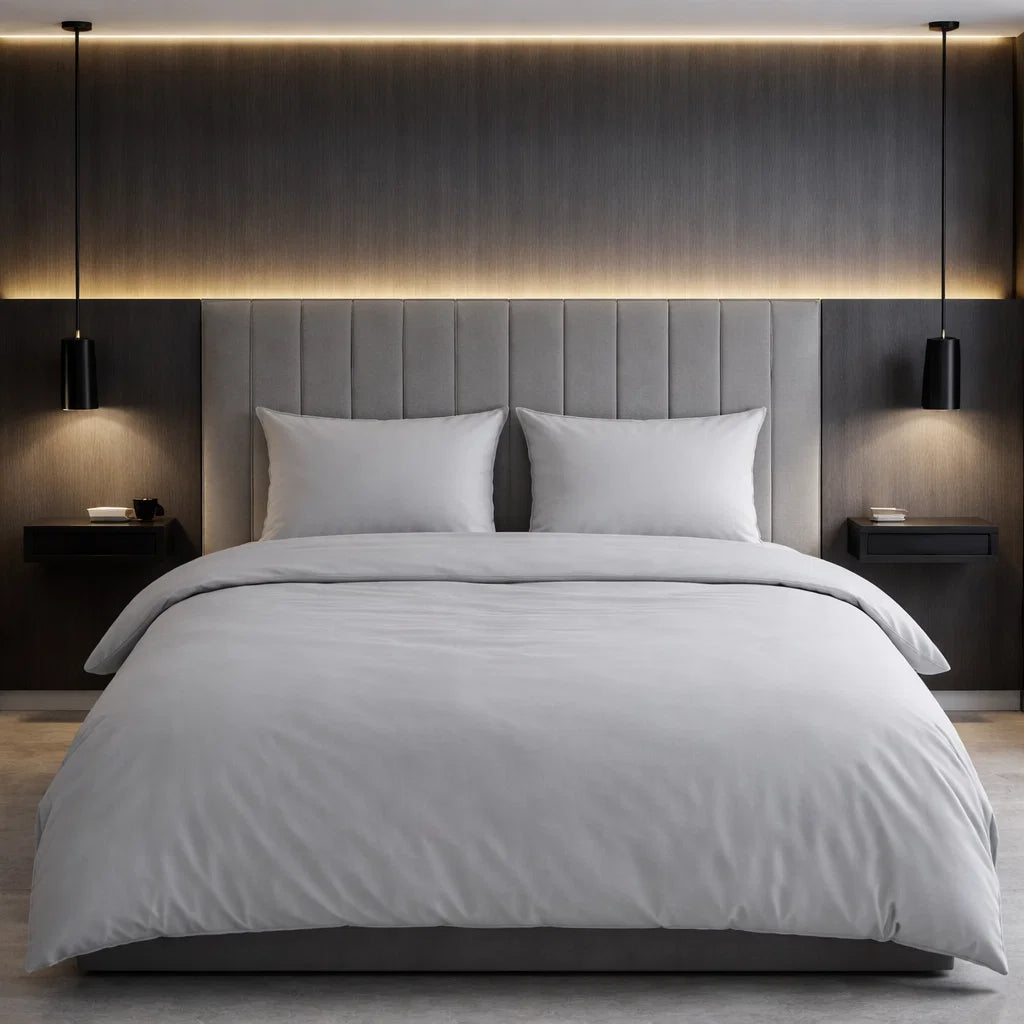 Decoware dekbedovertrek uni - Grijs - Katoen