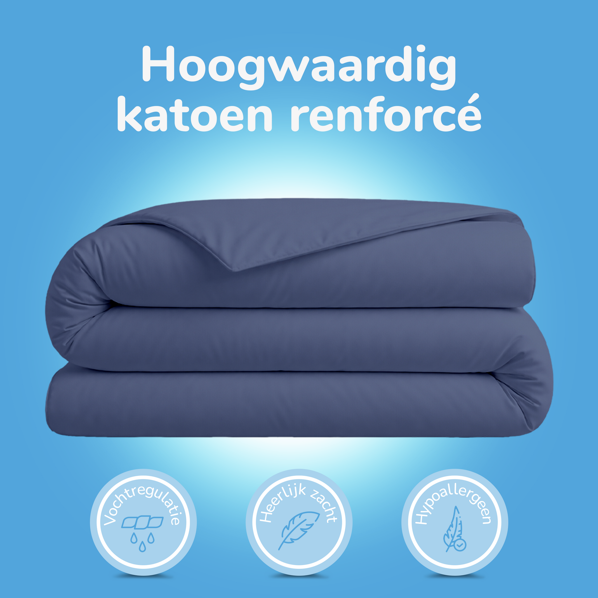 Decoware dekbedovertrek uni - Donkerblauw - Katoen