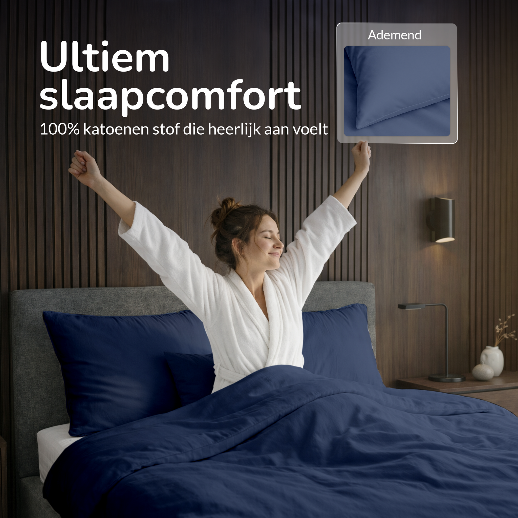 Decoware dekbedovertrek uni - Donkerblauw - Katoen