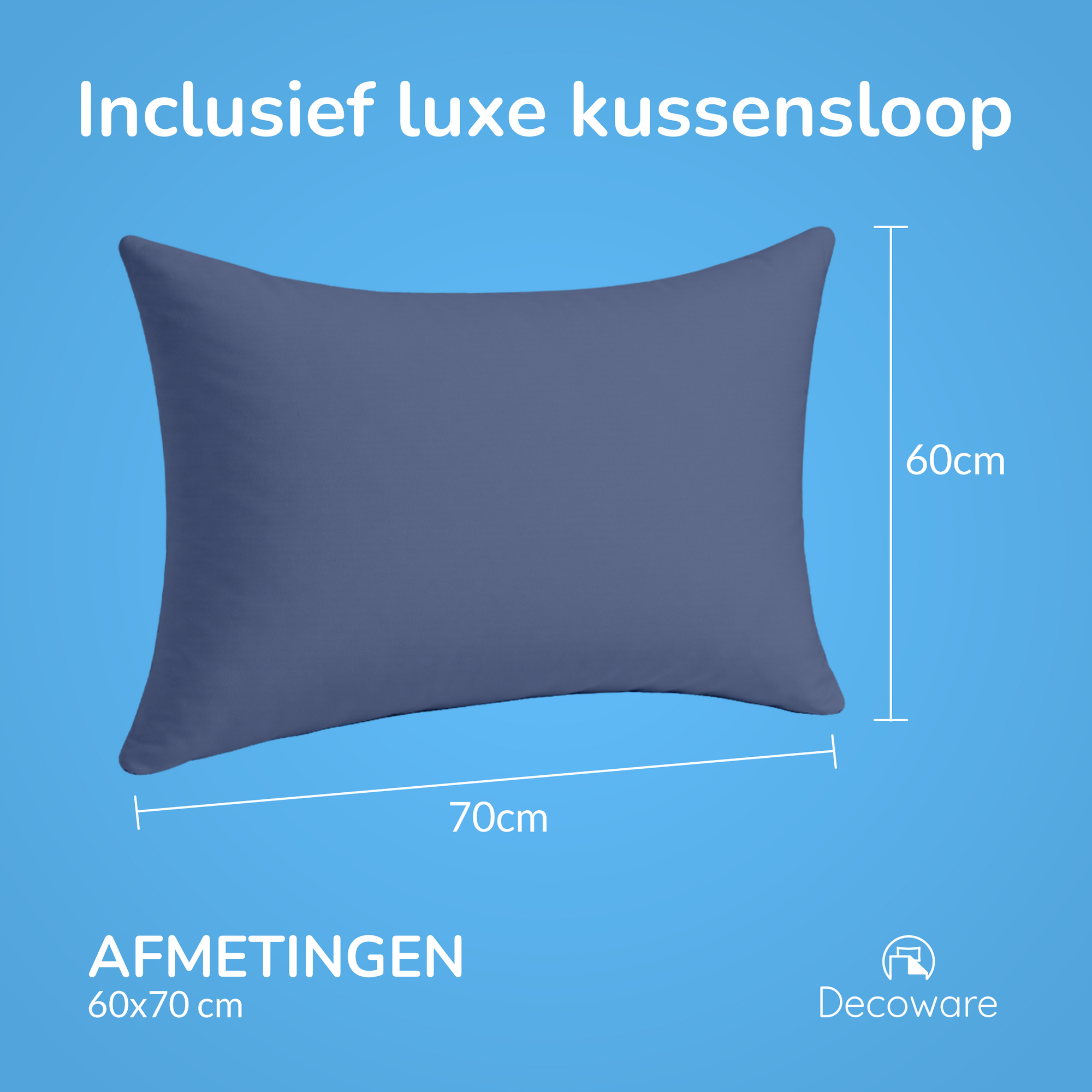 Decoware dekbedovertrek uni - Donkerblauw - Katoen