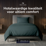 Decoware dekbedovertrek uni - donkergroen - katoen