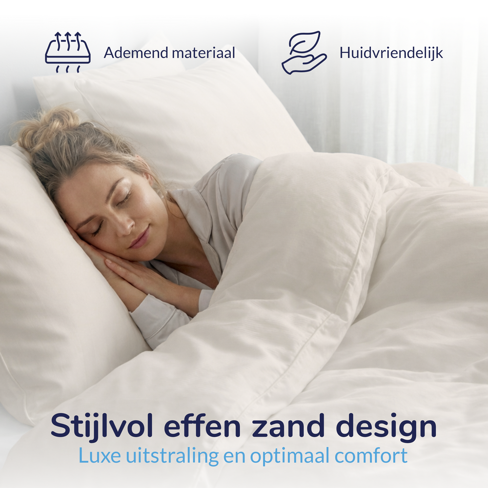 Decoware dekbedovertrek uni - licht zand - katoen