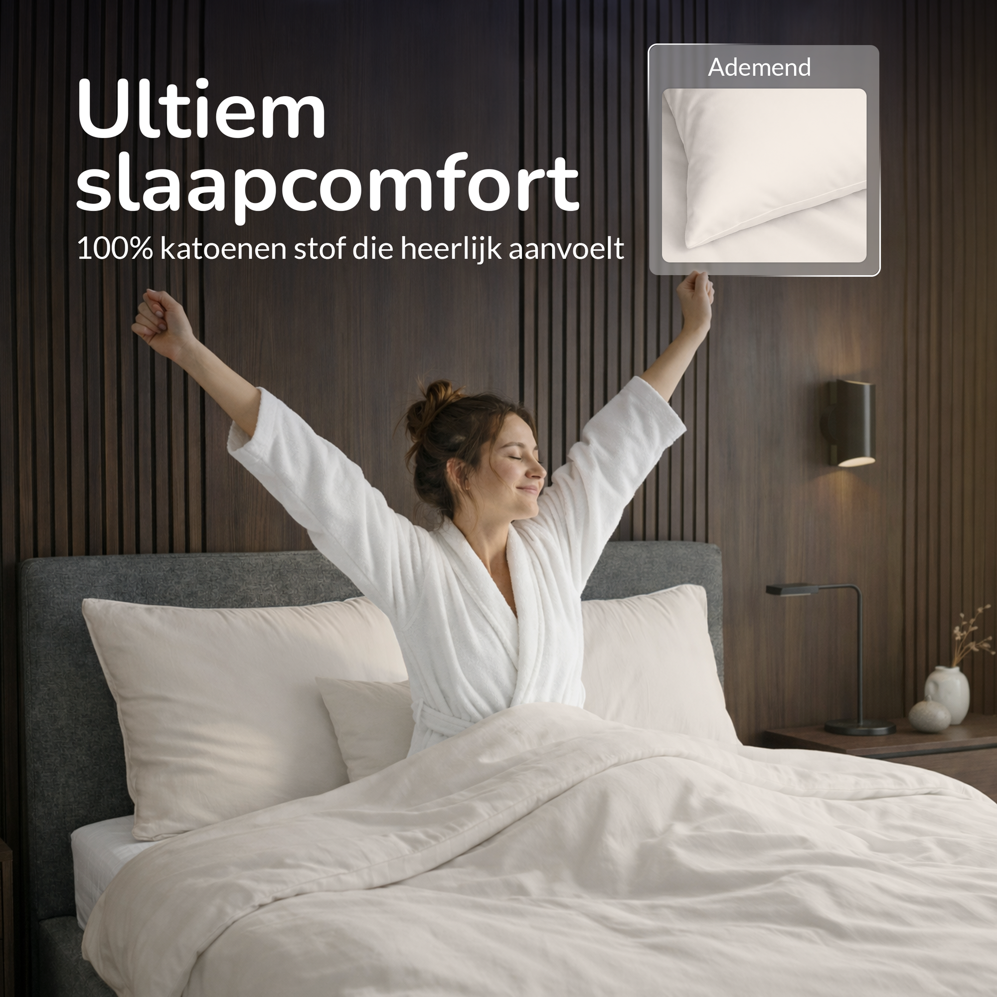 Decoware dekbedovertrek uni - Licht zand - Katoen