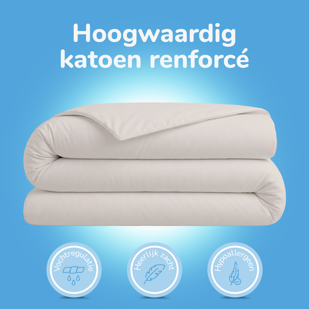 Decoware dekbedovertrek uni - licht zand - katoen