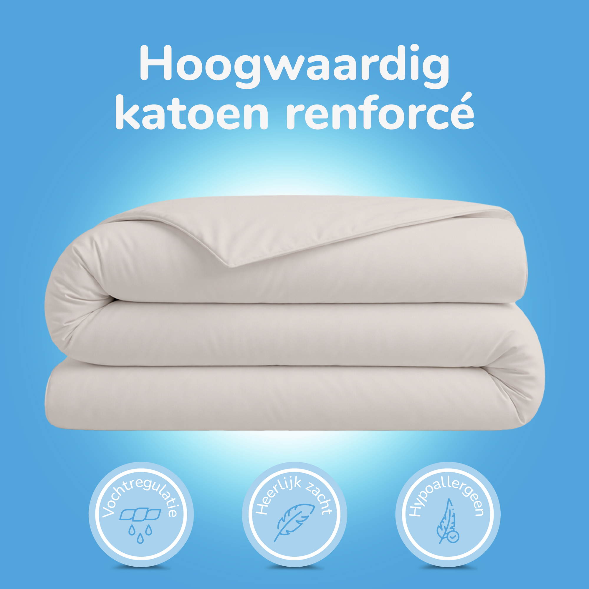 Decoware dekbedovertrek uni - Licht zand - Katoen