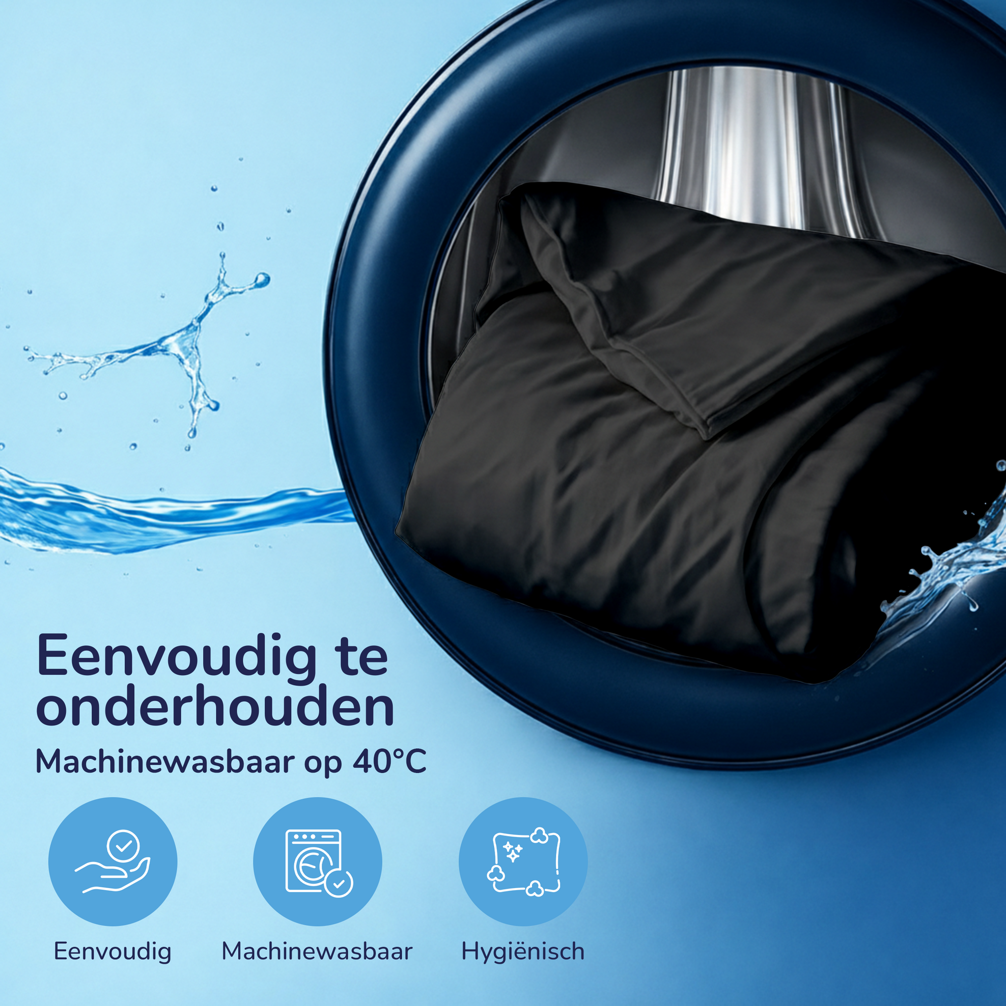 Decoware dekbedovertrek uni - Zwart - Katoen