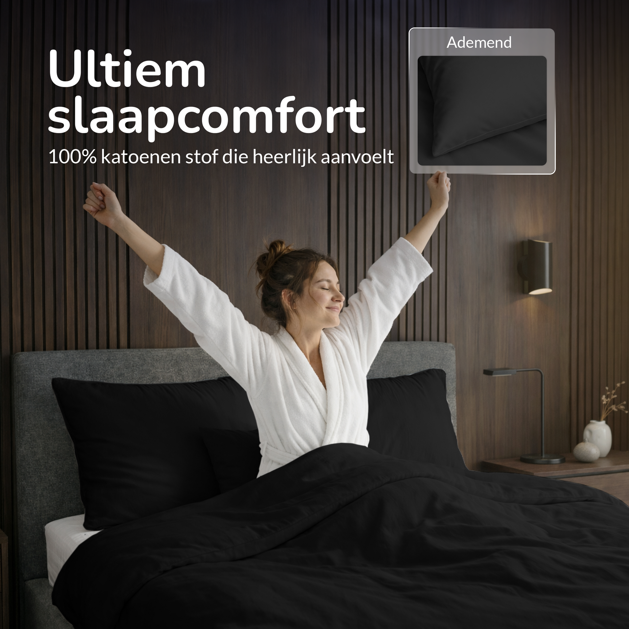 Decoware dekbedovertrek uni - Zwart - Katoen