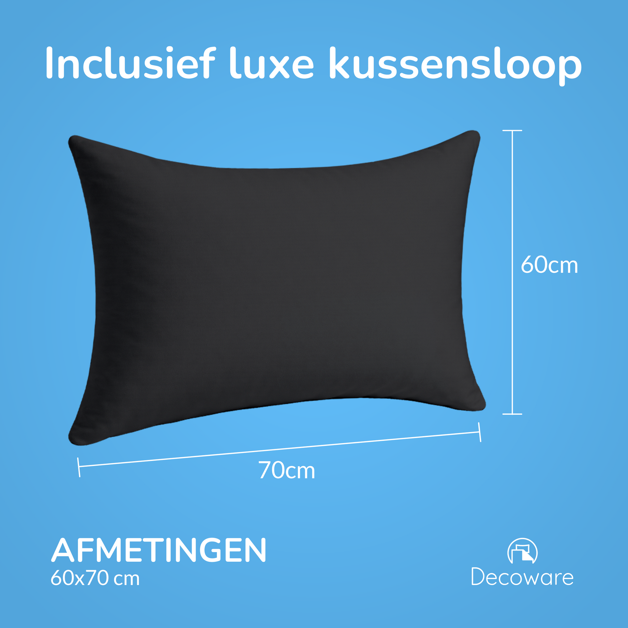 Decoware dekbedovertrek uni - Zwart - Katoen