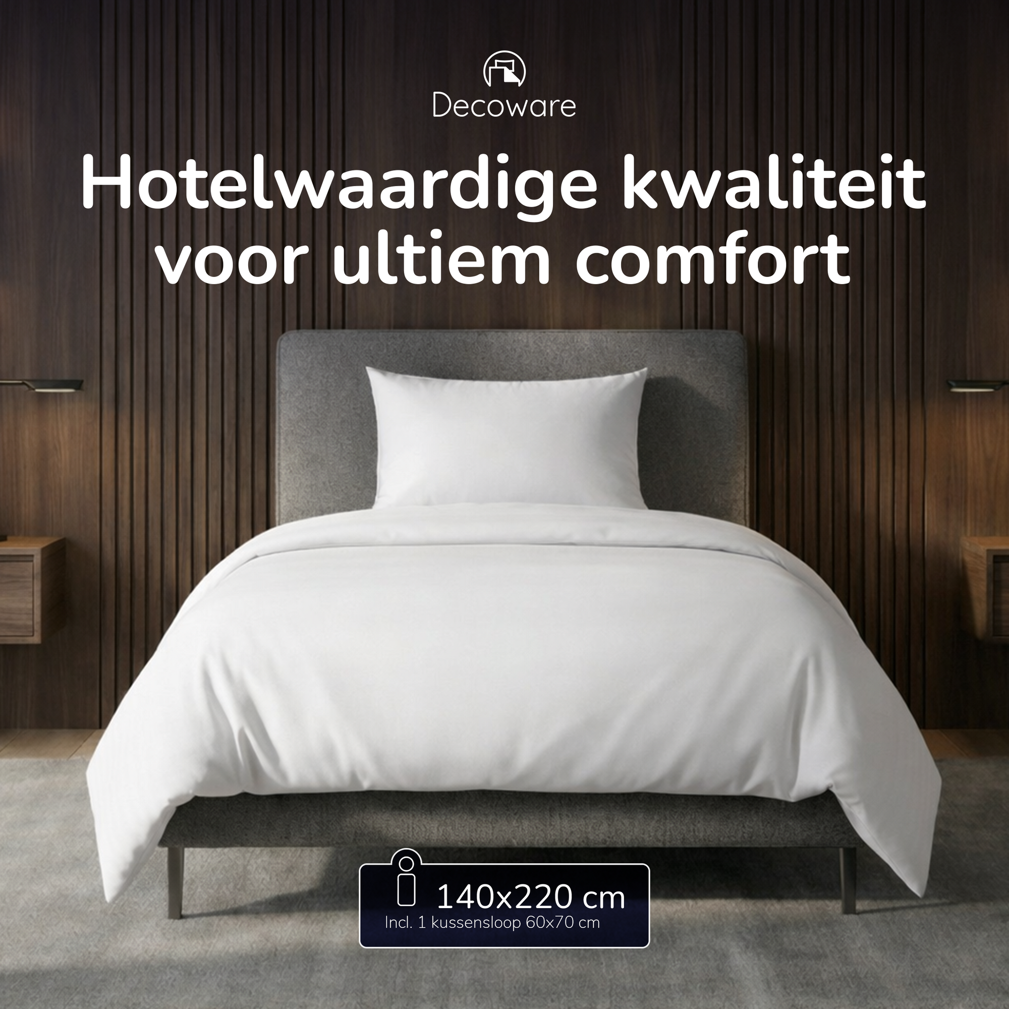 Decoware dekbedovertrek uni - Katoen - Wit