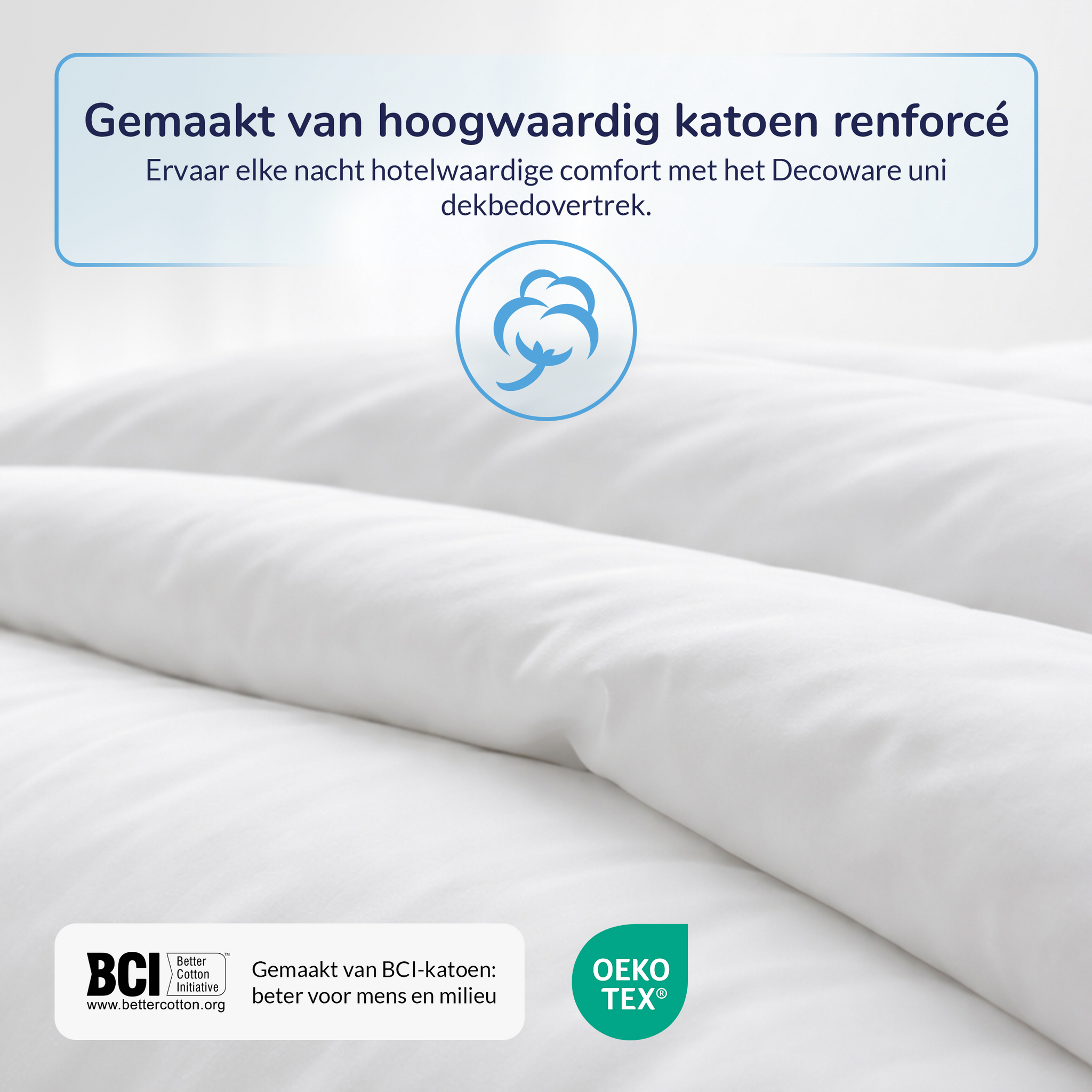 Decoware dekbedovertrek uni - Katoen - Wit