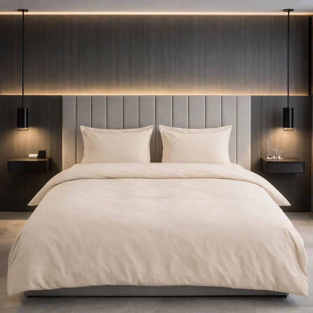 Decoware dekbedovertrek uni - Licht zand - Katoen